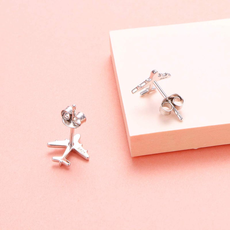 Flyow Hypoallergenic Airplane Stud Earrings for Aviator Travel Fans Jewelry, Flight Attendant Gifts for Women (Airplane) - Image 4